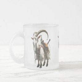 Cristal Esmerilado Una taza de cerámica blanca con una ilustración de