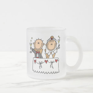 Cristal Esmerilado Una tostada a la taza de novia y del novio