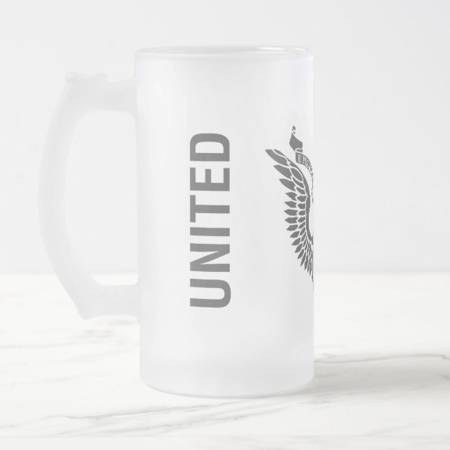 Cristal Esmerilado UNIDO - taza de E Pluribus Unum (Izquierda)