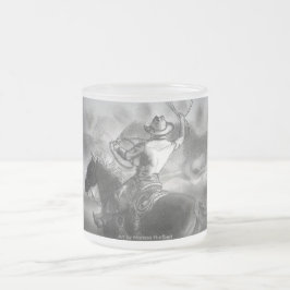Cristal Esmerilado Vaquero en la taza Roping de la taza de café de