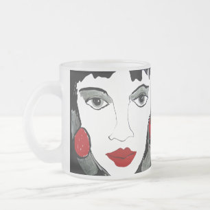 Cristal Esmerilado Yo y mi taza de café helada ego