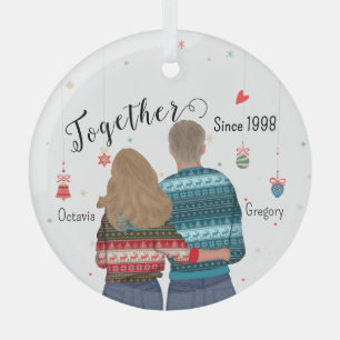 Cristal Juntos desde el adorno de Navidad de pareja