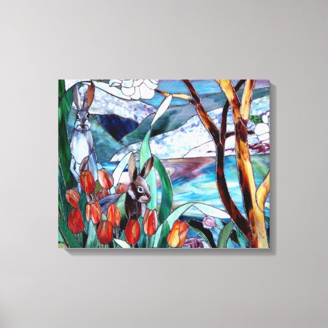 Cristal manchado de conejo sobre arte de lienzo en (Anverso)