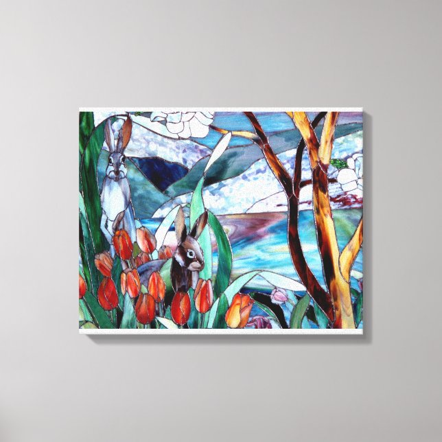 Cristal manchado de conejo sobre arte de lienzo en (Anverso)