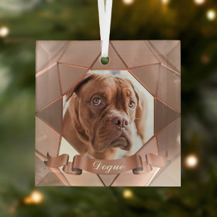 Cristal Nombre de foto de perro Adorno de vidrio geométric