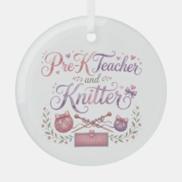 Cristal Profesora de Pre-K y Tejedora Adorno de Porcelana
