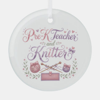 Cristal Profesora de Pre-K y Tejedora Adorno de Porcelana