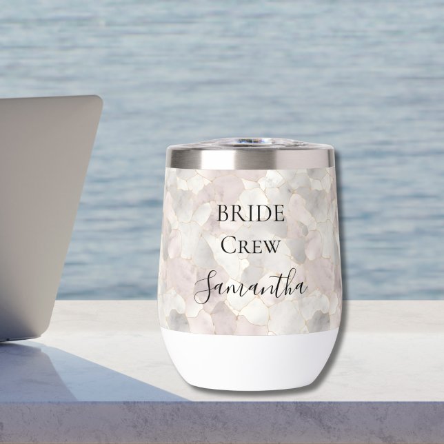 Cristales de novia personalizados Regalos de lavan (Bride Crew Personalized Bridesmaid Gift Wine Tumbler 12 oz. Bachelorette Party Gift)