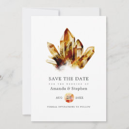 Cristales de Ojo de Tigre Invitación de Boda Save 