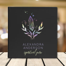 Cristales espirituales holográficos místicos negro