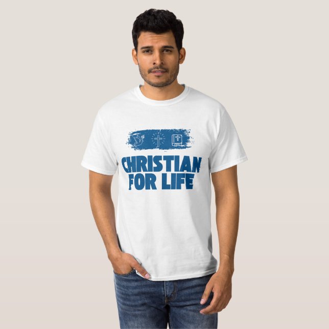 Cristiano de por vida, camisa cristiana, camiseta  (Anverso completo)