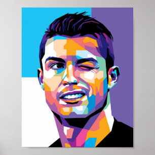 Cristiano Ronaldo en WPAP Poster de arte en pared