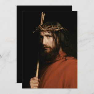 Cristo con Thorns. Tarjeta religiosa Bella Artes E
