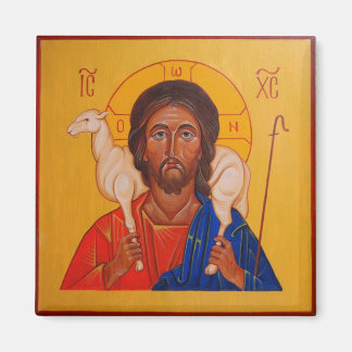 Cristo el imán del icono ortodoxo del Buen Pastor