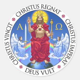 Cristo el Rey - pegatina redondo