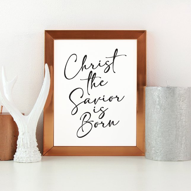 Cristo el salvador es Navidad nacido arte impreso (Subido por el creador)