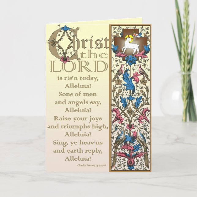 Cristo el señor es hoy subida tarjeta de pascua (Anverso)