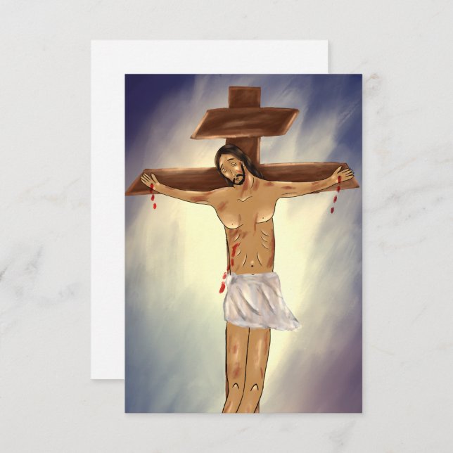 Cristo en la tarjeta de iconos de papel cruzado (Anverso / Reverso)