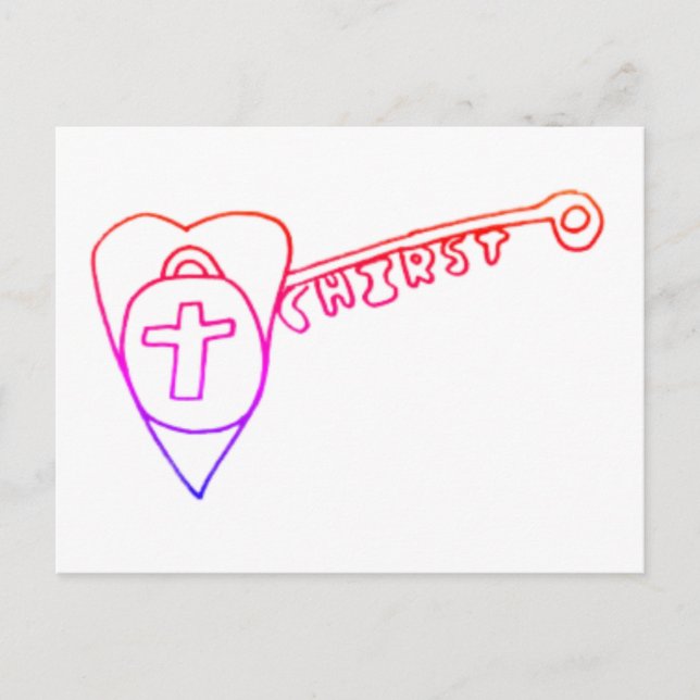 Cristo es la llave Tarjeta postal de vacaciones (Anverso)