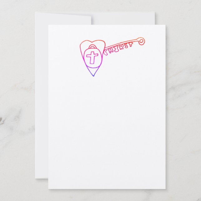 Cristo es la tarjeta de invitación gorda clave (Anverso)