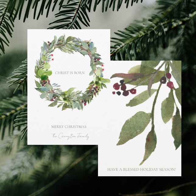 Cristo es nacido Verde de Navidad Blanco Navidad (Subido por el creador)