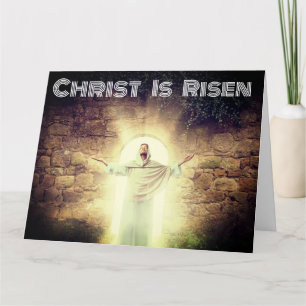 Cristo ha salido de la tarjeta de saludo de Pascua