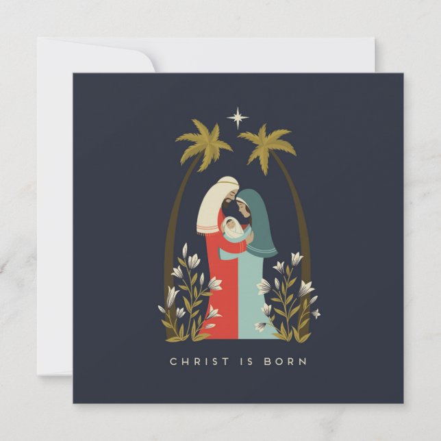 Cristo nace tarjeta de vacaciones (Anverso)