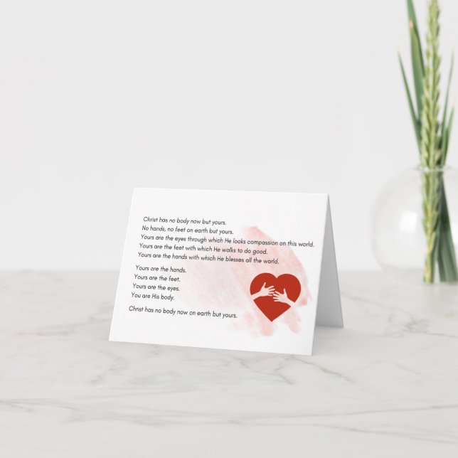 Cristo no tiene cuerpo ahora pero sus tarjetas de  (Anverso)