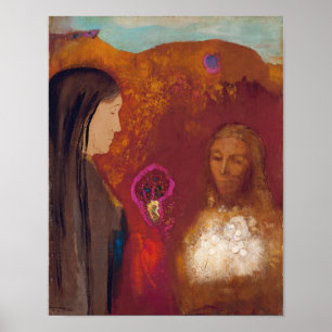 Cristo y la mujer samaritana por Redon Impresión