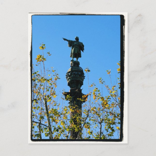 Cristóbal Colón - Barcelona, postal España (Anverso)
