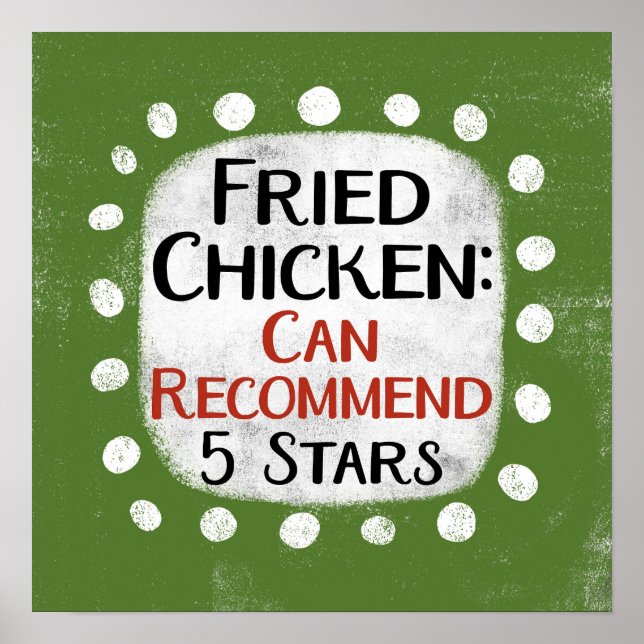 Crítica de pollo frito 5 estrellas arte de pared P (Frente)