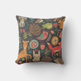 Críticos de Woodland Cojín decorativo de arte popu