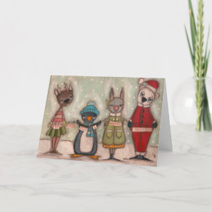Critters del navidad - tarjeta de Navidad