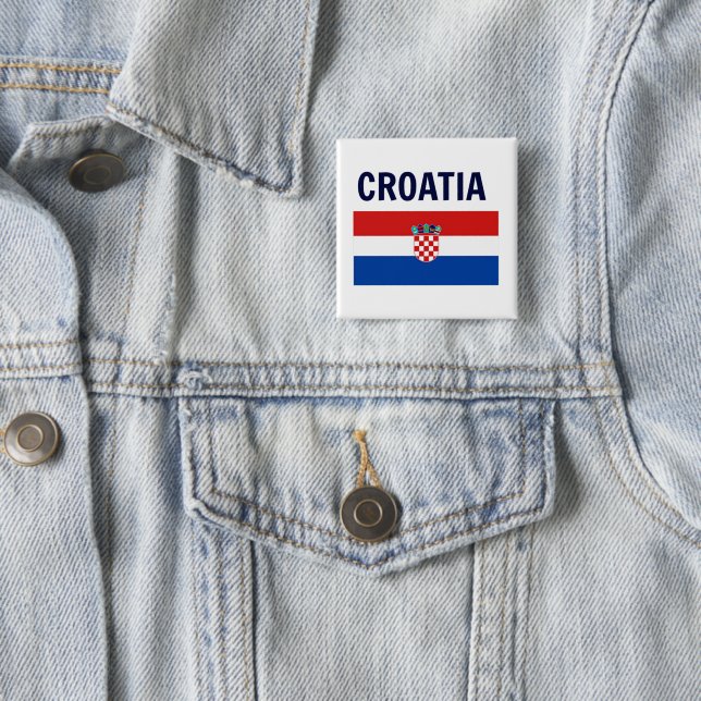 Croacia - Botón Bandera de Croacia (In situ)