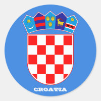 Croacia* Pegatina de la Ronda de Escudos de Armas