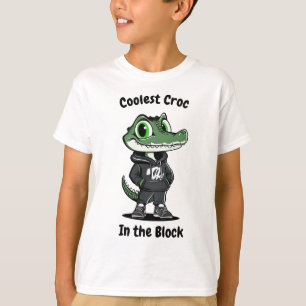 Croc más frío en la camiseta de los niños en bloqu