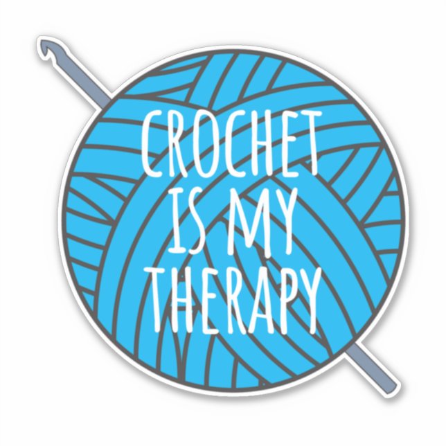 Crochet es mi pegatina de terapia (Anverso)