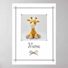 Crochet Giraffe Baby Nursery arte mural Minimalist