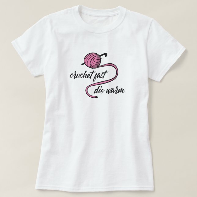 Crochet rosa rápido, Camiseta cálida muriendo (Diseño del anverso)