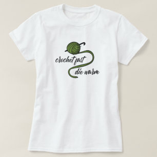 Crochet verde oliva rápido, camiseta cálida y muer