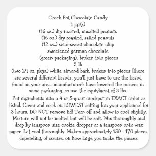 CROCK POT CHOC. RECIPE DE LOS PEGATINAS DE CANDIDA
