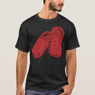 Crocs pimienta zapato rojo clog camiseta clásica