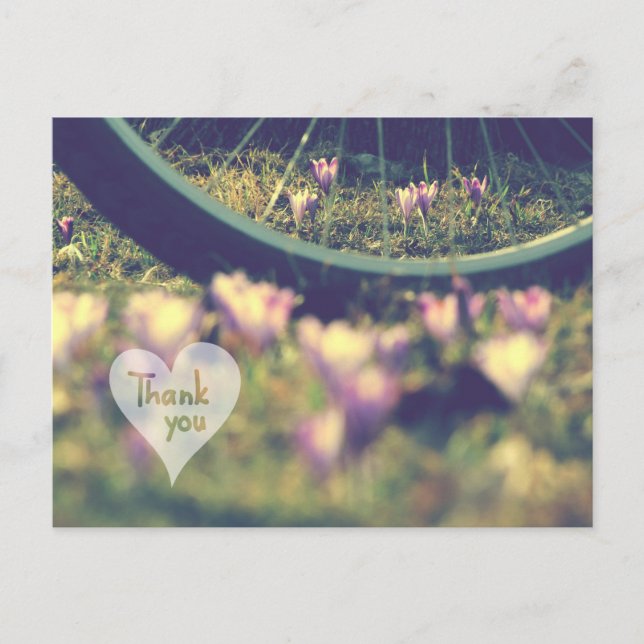 Crocus de primavera y tarjeta de agradecimiento pa (Anverso)