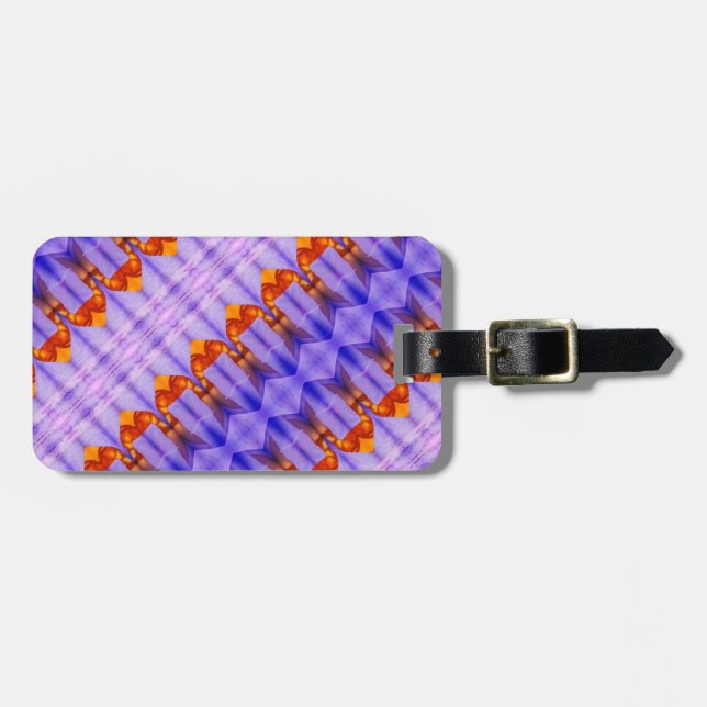 Crocus Ikat 8 sangria Etiqueta del equipaje (Frente Horizontal)