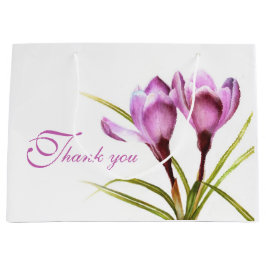 Crocus morado acuarela arte agradecimiento bolsa d