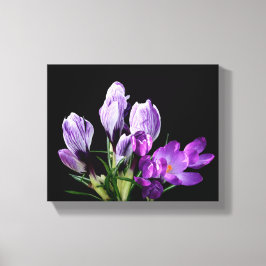 Crocus morado flores boho arte moderno digital fin