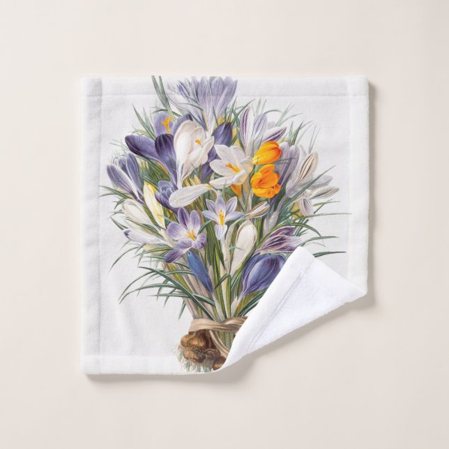 Crocus Spring Flower Botanical Floral Art (Toallita)