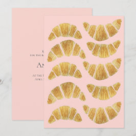 Croissant Rosa Acuarela Invitación