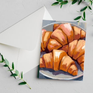 Croissants Panadería Fresca Tarjeta de Pintura