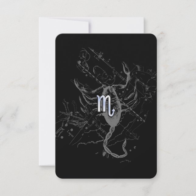 Cromado como Rótulo Escorpio Zodiaco en la Decorac (Anverso)